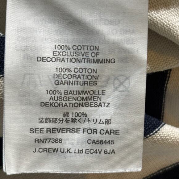 J. Crew Women's Large Stripe Embroidered Lips Kiss Long Sleeve Tunic Top Shirt - Picture 5 of 10